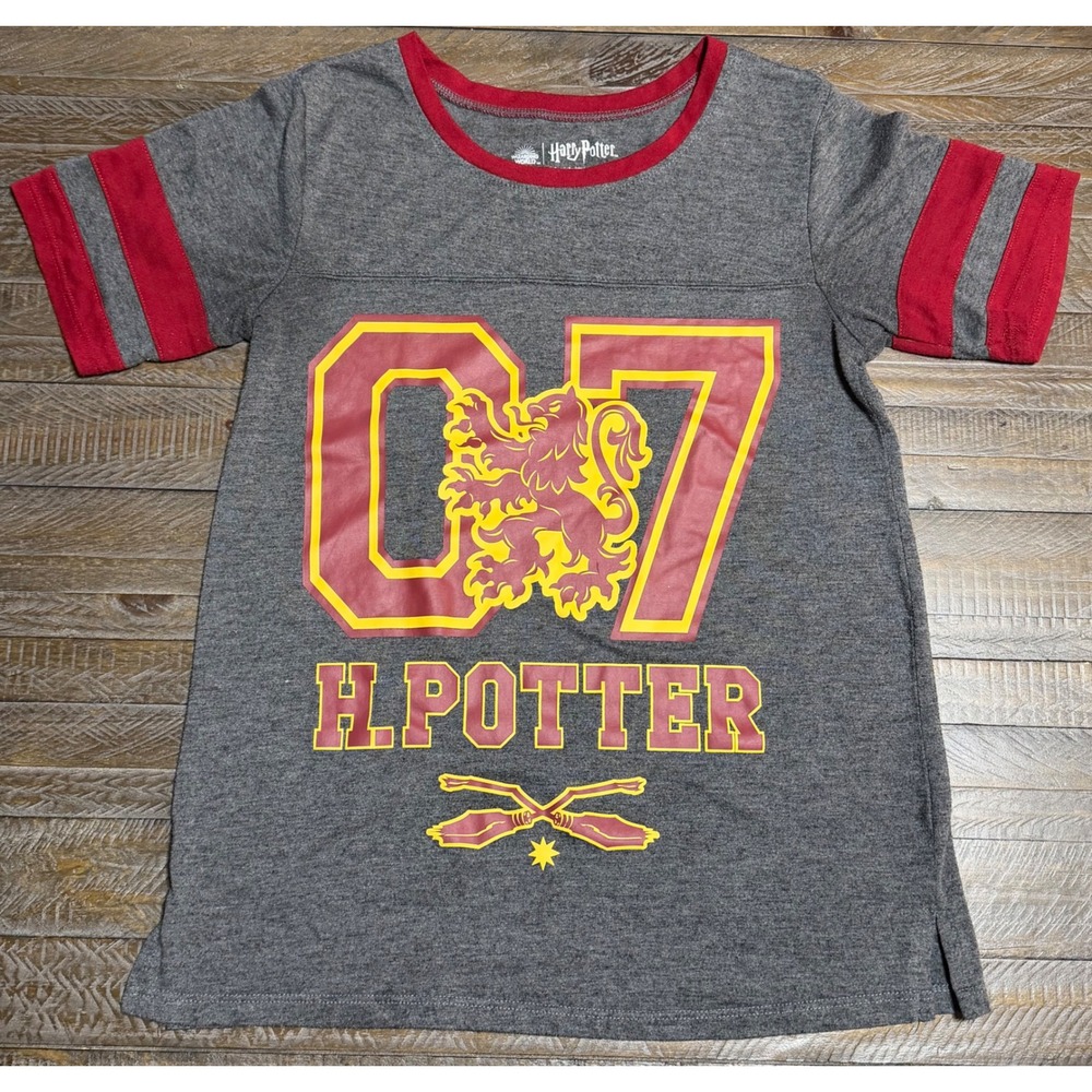Harry Potter Shirt Kids Small youth Gray Gryffindor Jersey Varsity 07 preloved